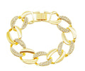 Wide Diamond-Studded Cuban Chain Men And Women Fashion Bracelet