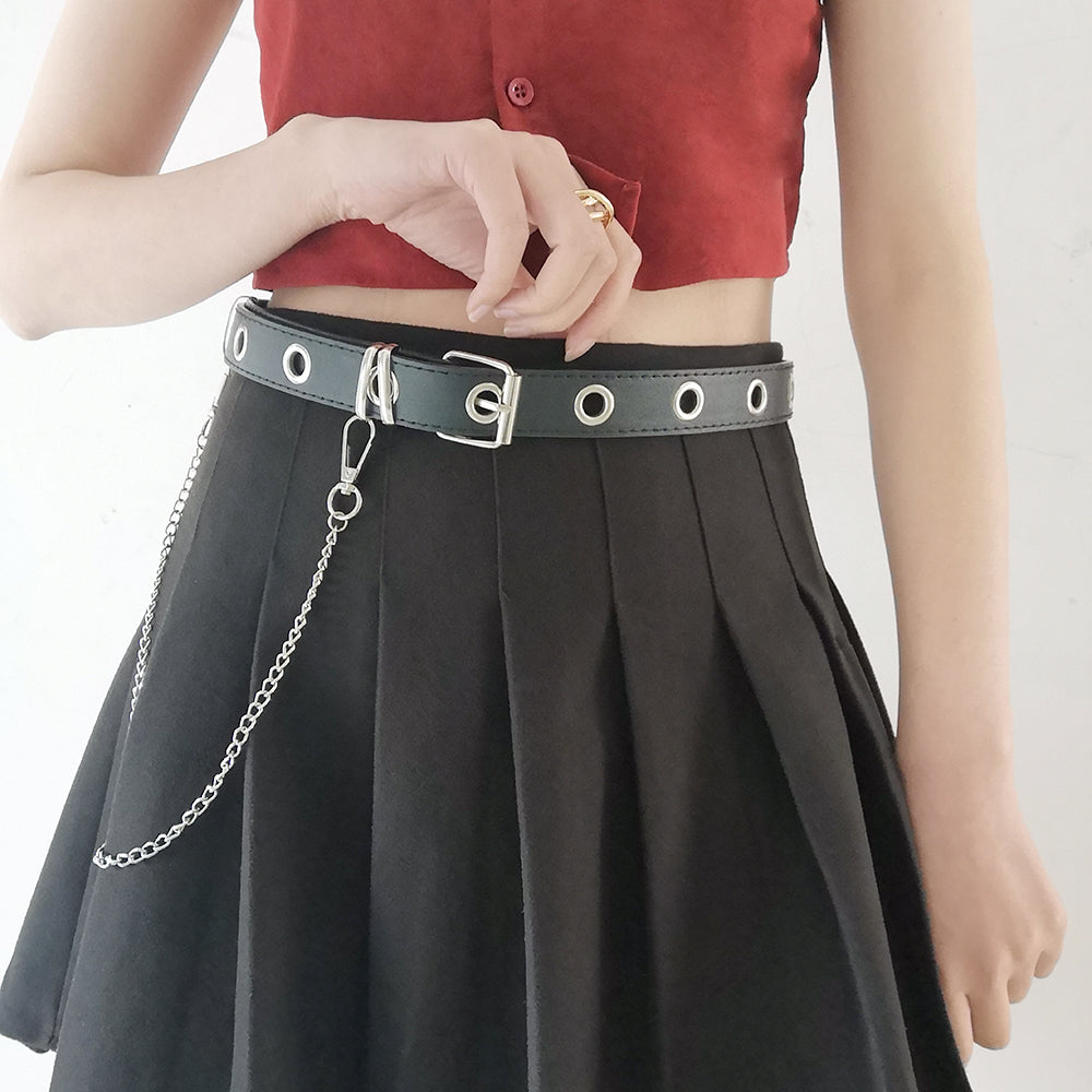 New Men And Women Metal Punk Chain Belt Chain Two-in-one Multi-purpose Hip Hop Dance Club Belt Belt
