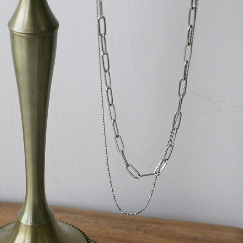 Chain double set chain necklace
