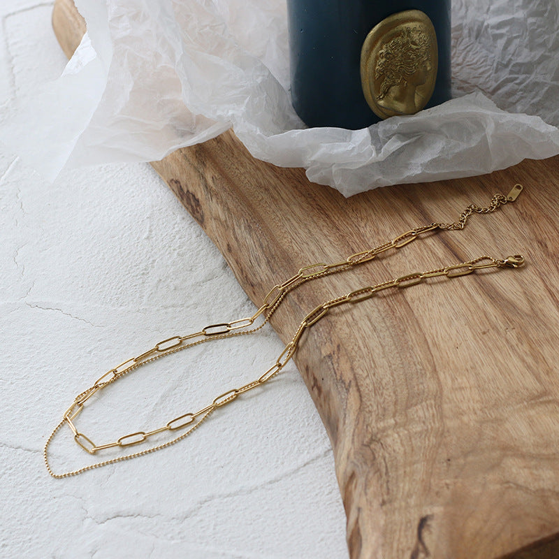 Chain double set chain necklace