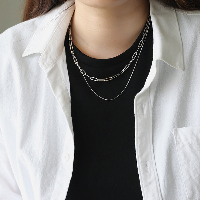 Chain double set chain necklace