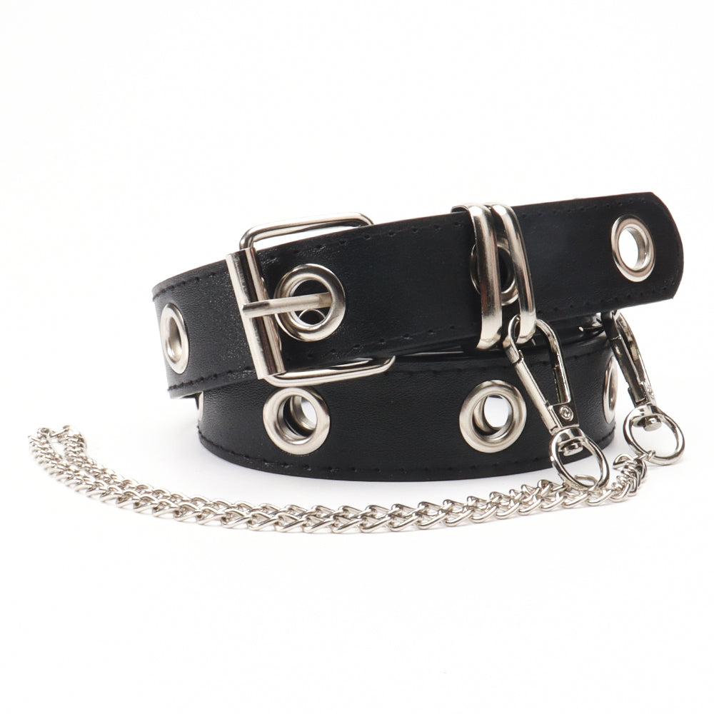 New Men And Women Metal Punk Chain Belt Chain Two-in-one Multi-purpose Hip Hop Dance Club Belt Belt