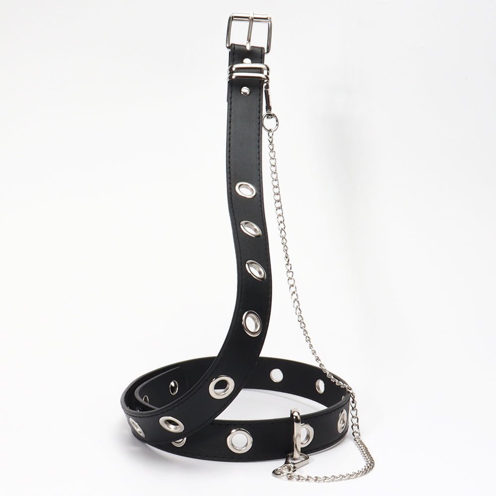 New Men And Women Metal Punk Chain Belt Chain Two-in-one Multi-purpose Hip Hop Dance Club Belt Belt