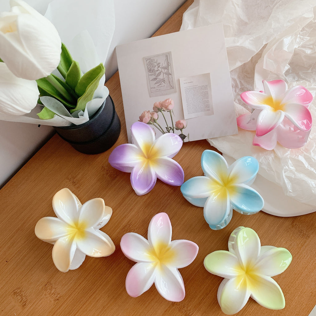 Muweordy Plumeria Hair Clips Flower Hair Clip Trendy Hair Claw Clip