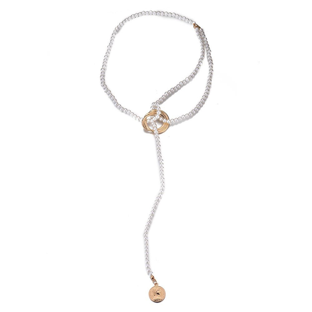 Vintage Pearl Portrait Lariat