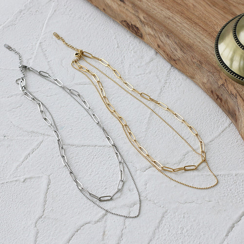 Chain double set chain necklace