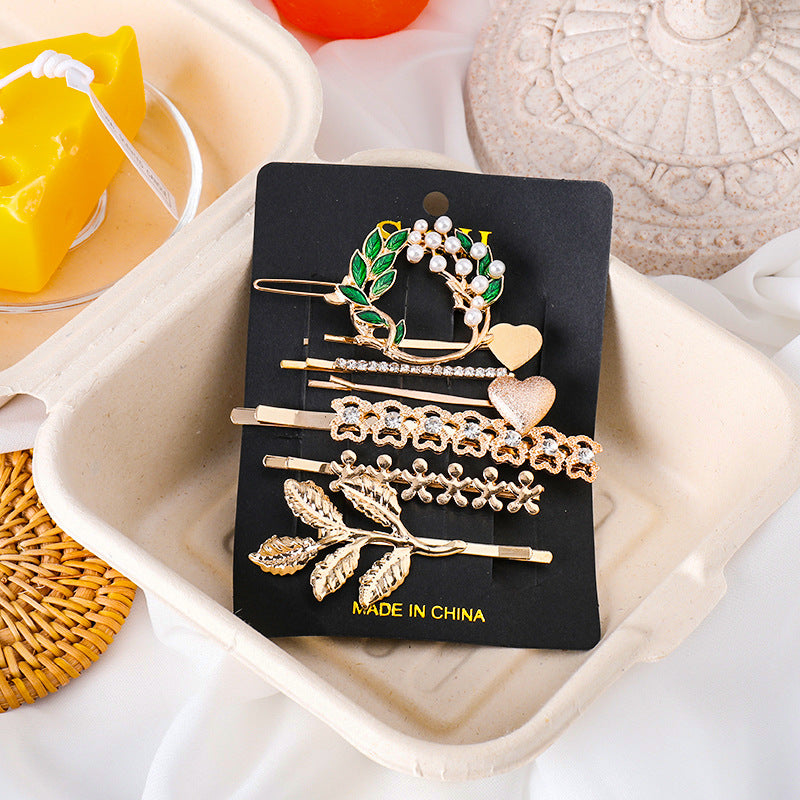 Metal Hair Clips For Girls Pearl Rhainestone Hairpins Bangs Barrettes Headband Hairgrip  Hair Accessories
