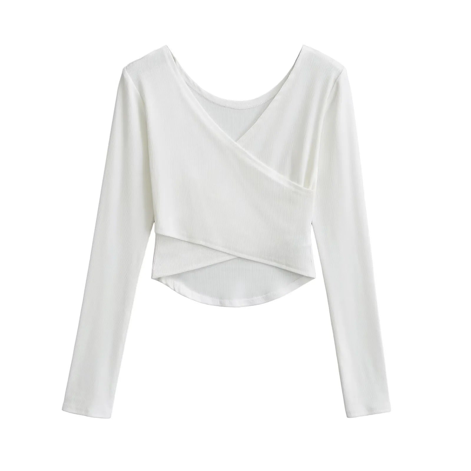 Women's Pure Desire Style Cross V-neck Wrapped Chest Long Sleeve