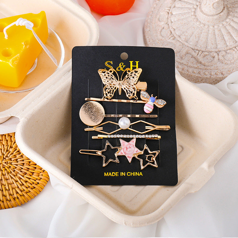Metal Hair Clips For Girls Pearl Rhainestone Hairpins Bangs Barrettes Headband Hairgrip  Hair Accessories