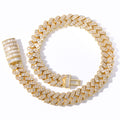 Wide Cubic Zircon Rhombus Cuban Chain Flap Buckle