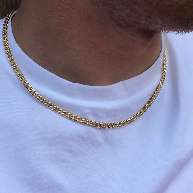 Less Steel Figaro Cuban Chain Necklace