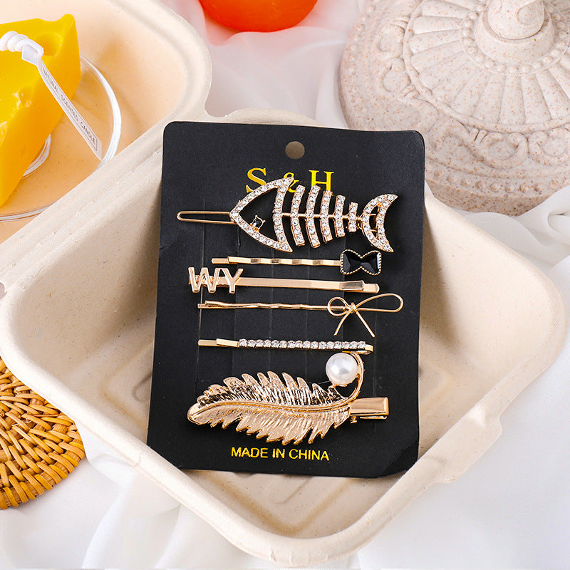 Metal Hair Clips For Girls Pearl Rhainestone Hairpins Bangs Barrettes Headband Hairgrip  Hair Accessories