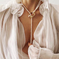 Vintage Pearl Portrait Lariat